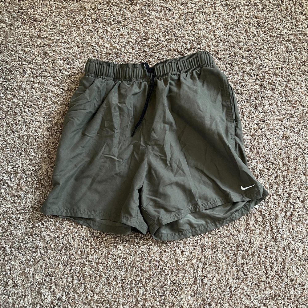 Nike Men's Swim Shorts Olive Green Size Medium